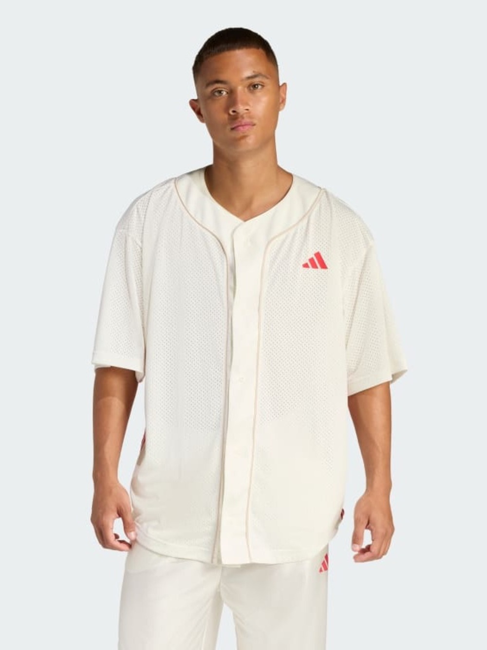 Adidas Cream Mesh Baseball Jersey
